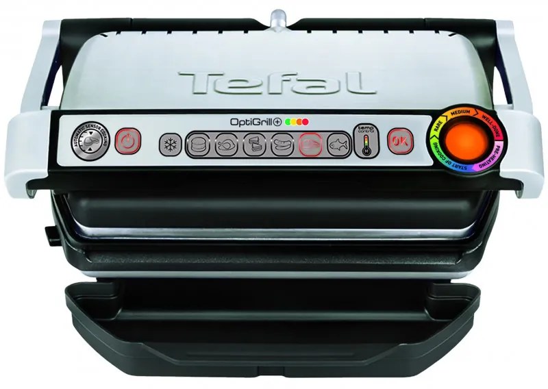 Gratar electric Tefal OptiGrill+ Waffles GC716D12, 2000W, 6 programe, Acoperire antiaderenta Teflon, Placi pentru vafe, Control temperatura, Max 275°C, Inox