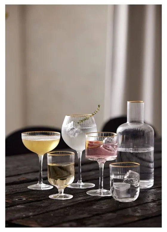 Set 4 pahare pentru cocktail Lyngby Glas Palermo, 315 ml, auriu