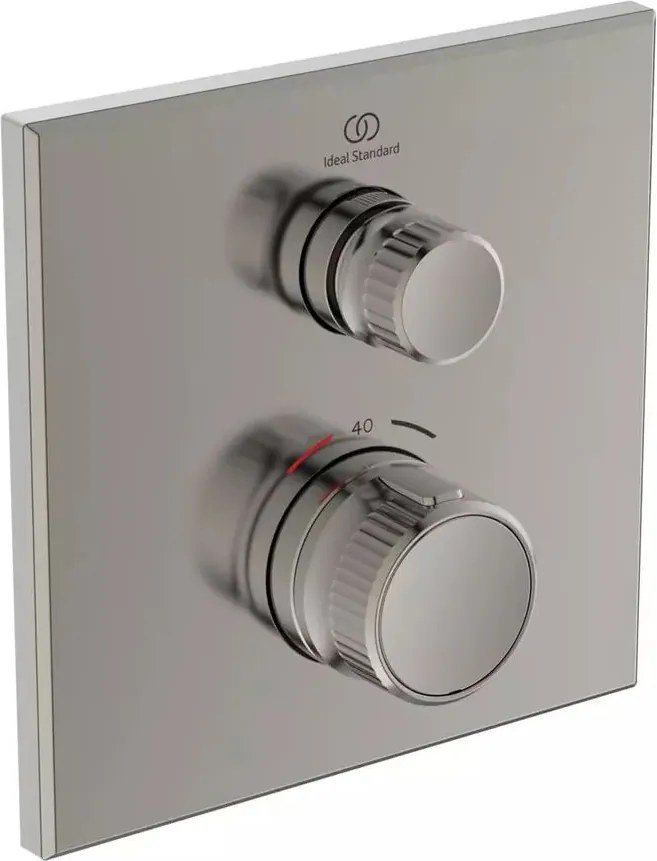 Baterie dus incastrata Ideal Standard Ceratherm Navigo patrata argintiu Silver Storm fara corp ingropat