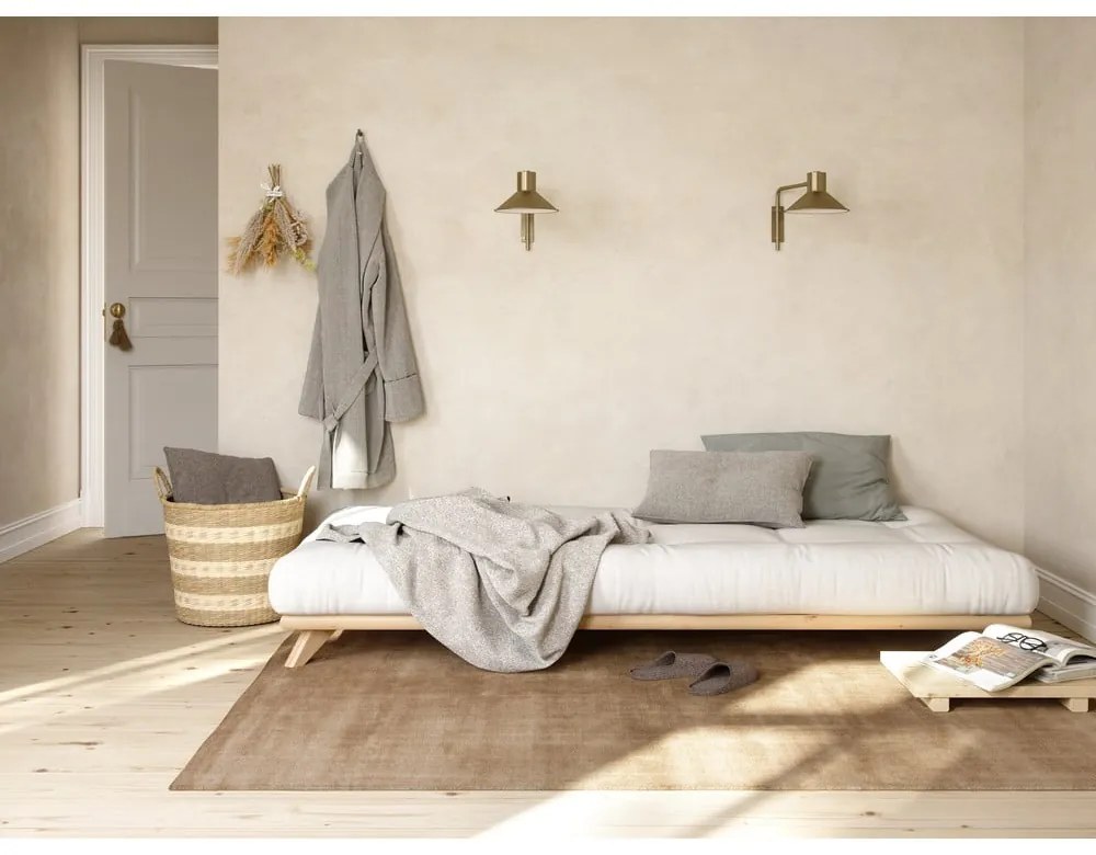 Pat matrimonial Karup Design Senza Bed Natural, 160 x 200 cm
