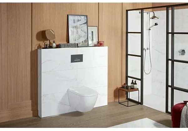 Clapeta actionare rezervor WC incastrat, Villeroy&Boch ViConnect, negru mat - crom, 922169AN