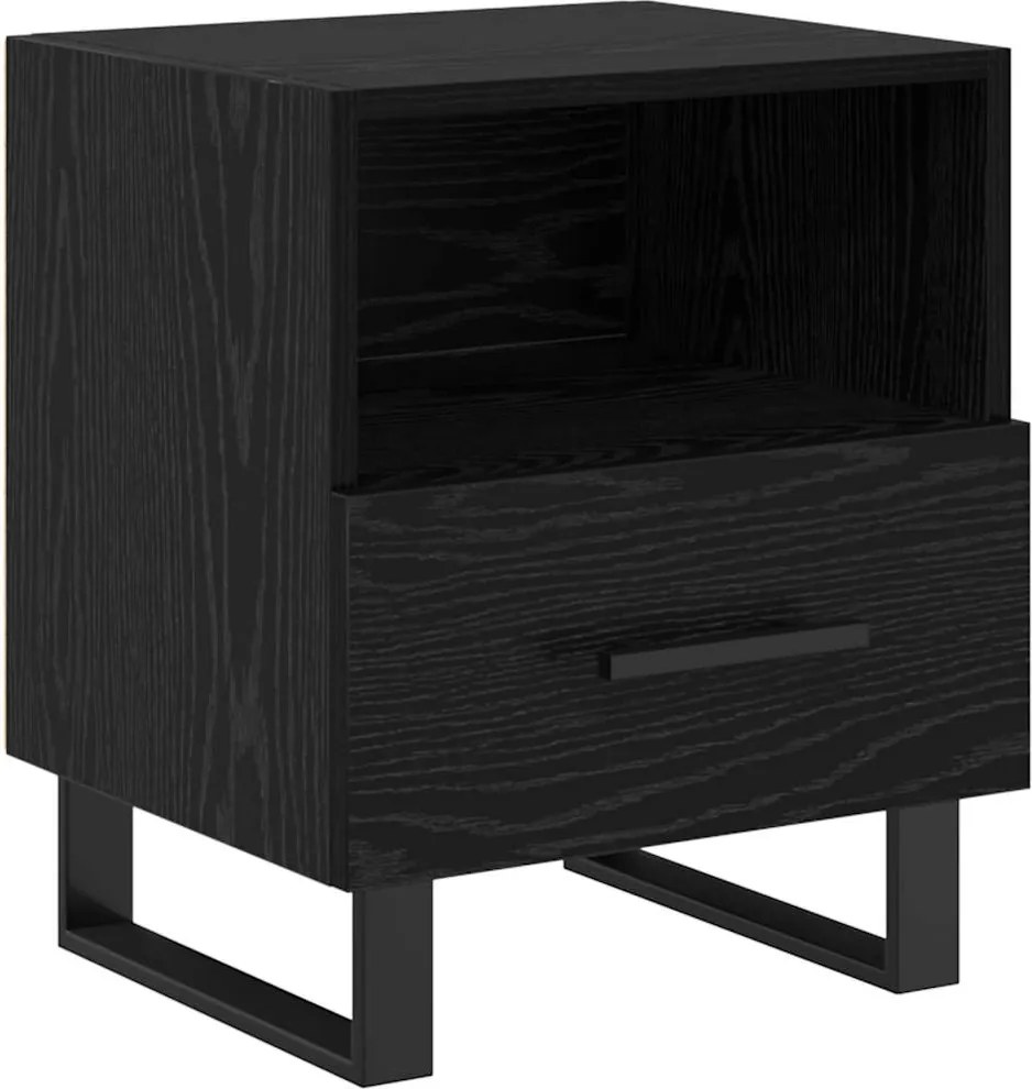 vidaXL Dulap de noapte Stejar Negru 40 x 35 x 47,5 cm Lemn compozit