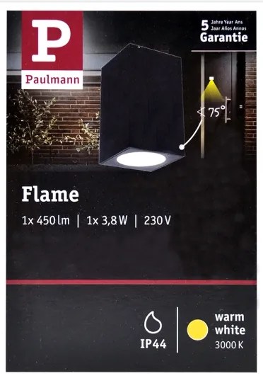 Aplică de exterior Paulmann 94327 LED/3,8W IP44 FLAME 230V antracit