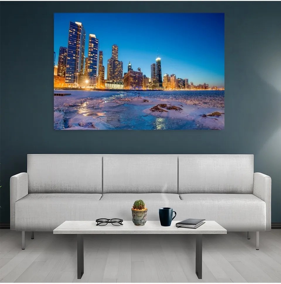 Tablou canvas Chicago Winter 120x80 cm