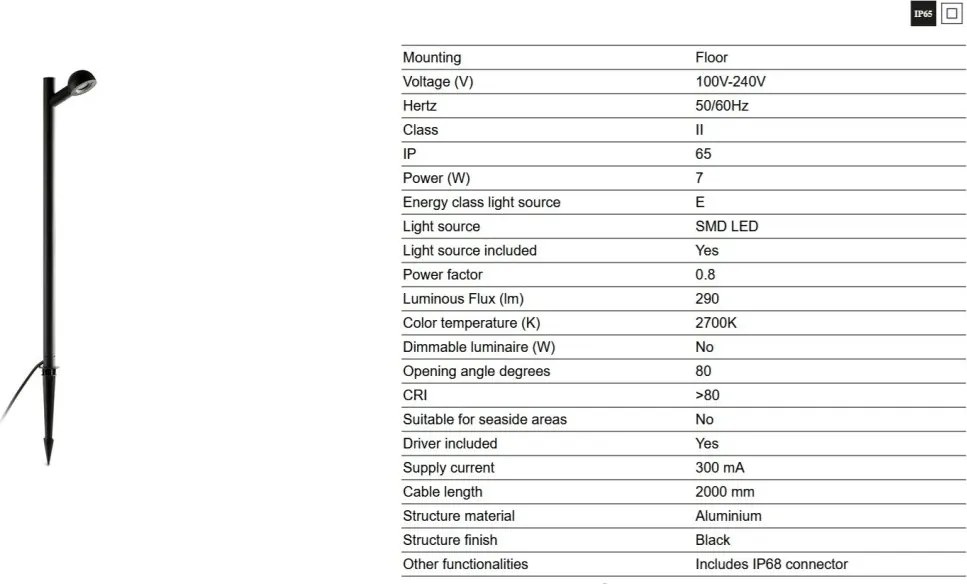 Lampa LED cu tarus iluminat exterior IP65 BROT H-60cm