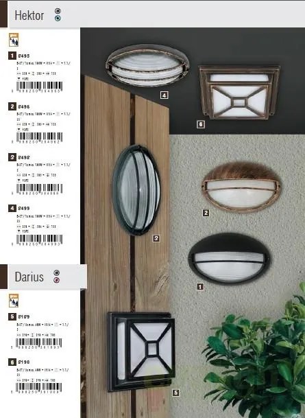 Aplica de perete exterior IP54, auriu antic Hektor 8499 RX