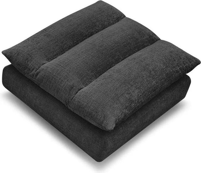 Taburet negru cu tapițerie din chenille Neil – Bobochic Paris