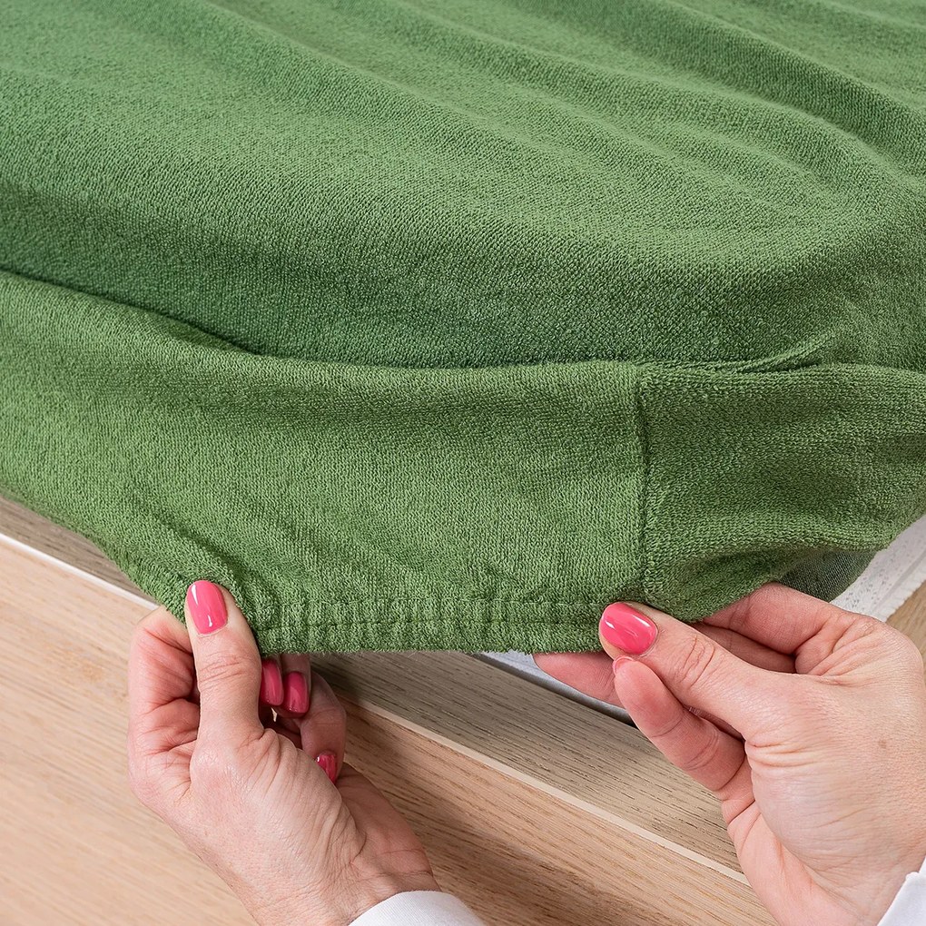 Cearșaf de pat 4Home frotir, verde măsliniu, 160 x 200 cm, 160 x 200 cm