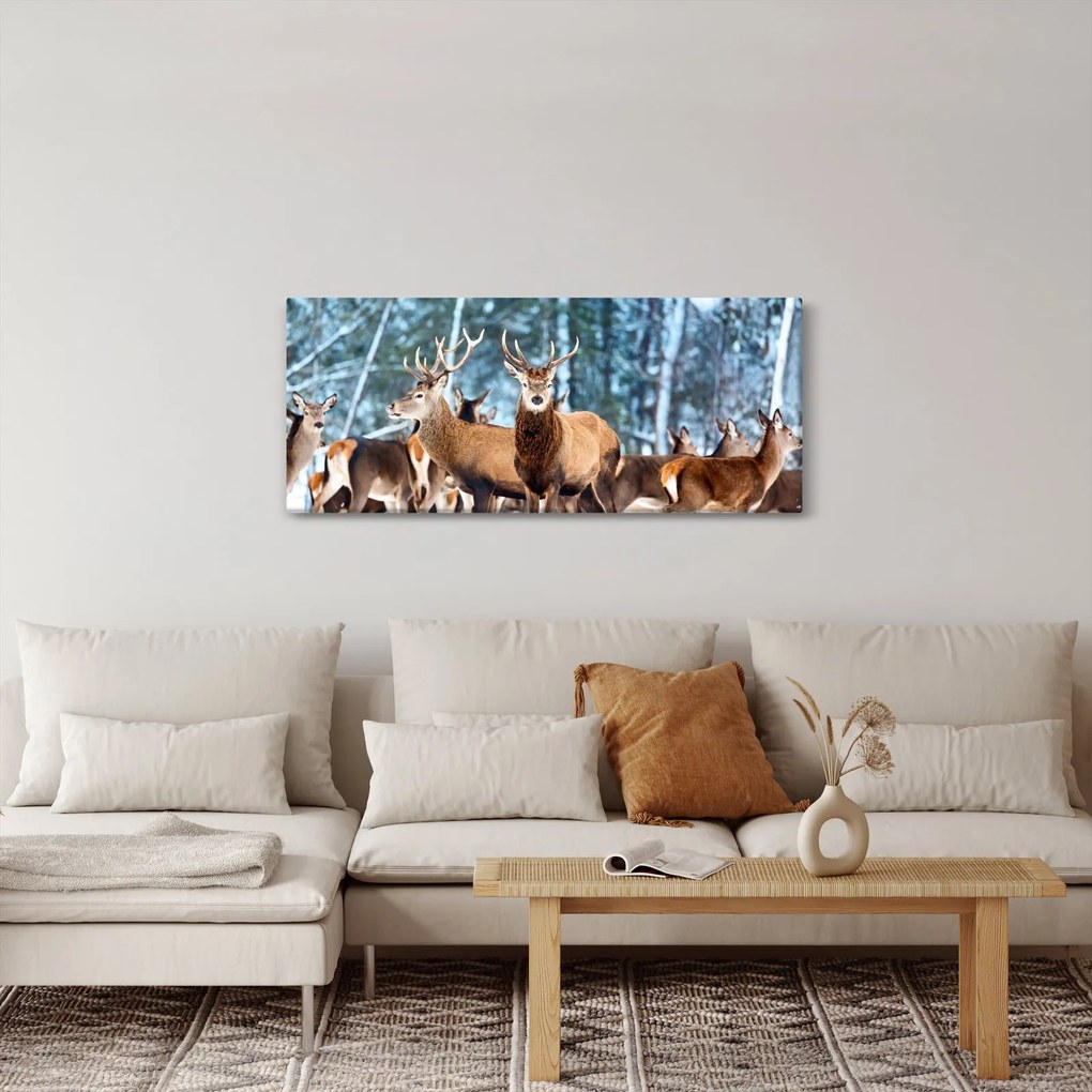Tablou - Turma de căprioare (120x50 cm)