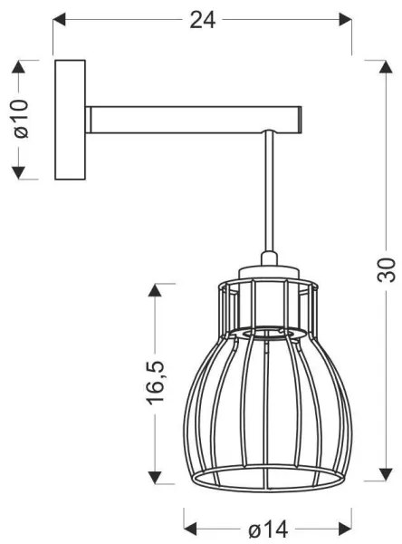 Aplică perete BERNITA 1xE27/60W/230V