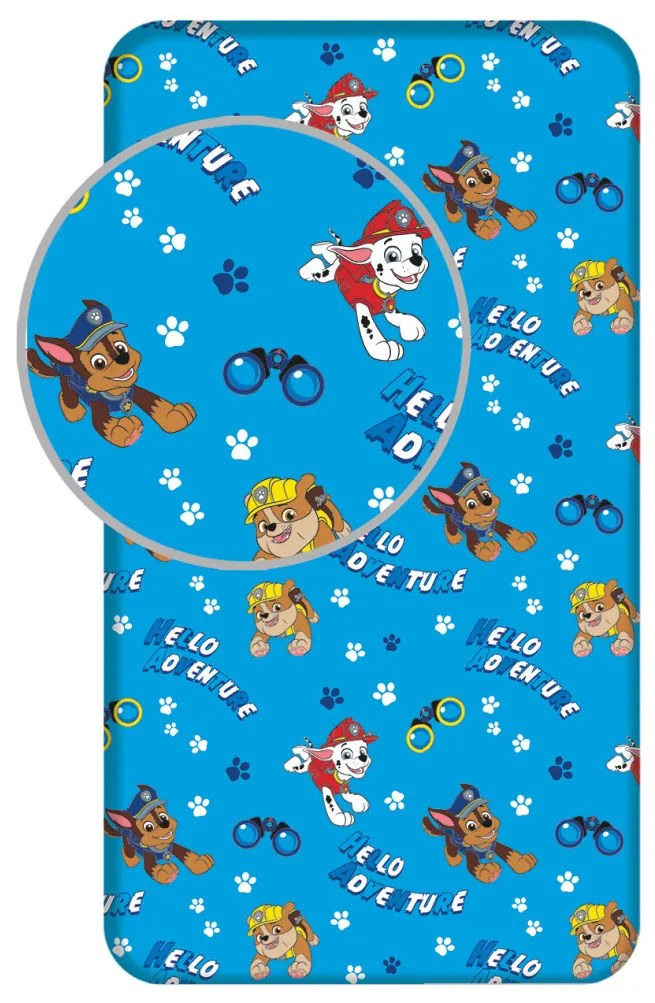 Patrula Cățelușilor Hello Adventure cearșaf cu elastic 90x200 cm