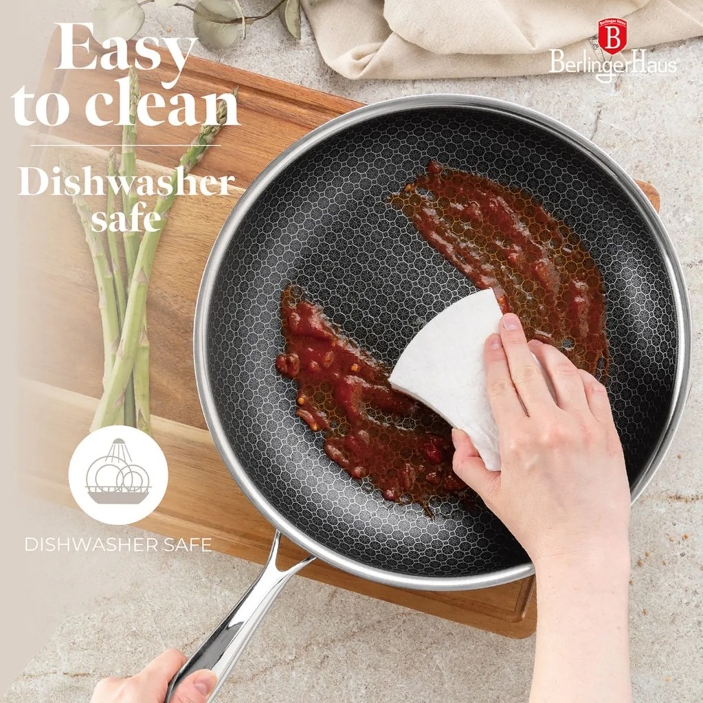 Set oale si tigai inox cu capace 8 piese Eternal Berlinger Haus BH8518, compatibile inductie si cuptor