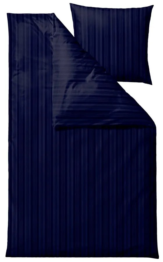 Lenjerie de pat albastru-închis din damasc pentru pat de o persoană 140x200 cm Noble – Södahl