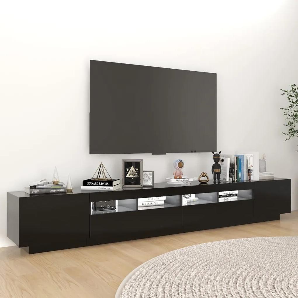 Comoda TV cu lumini LED, negru, 260x35x40 cm 1, Negru