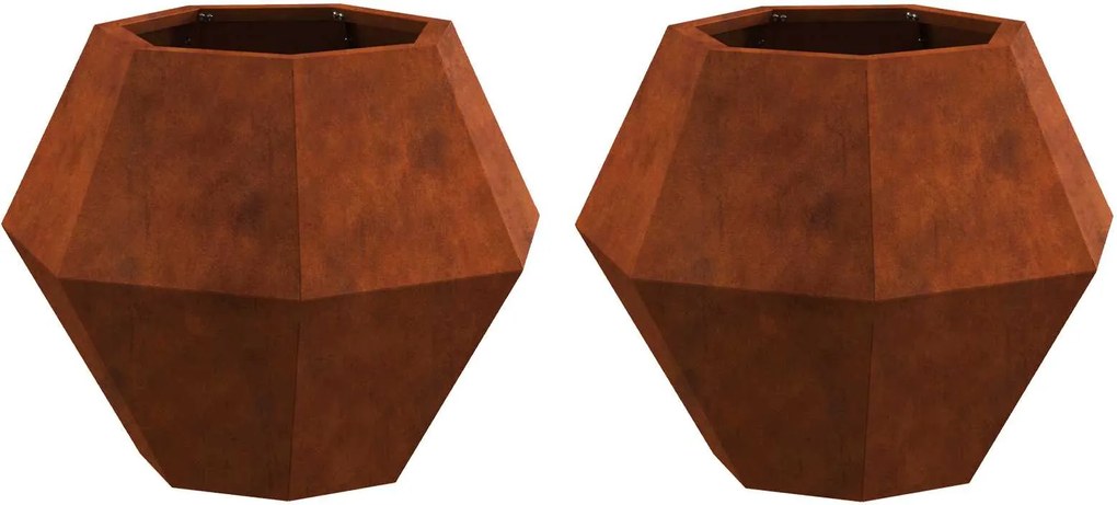 vidaXL Jardinieră 2 pcs Ruginit 50 x 50 x 40 cm