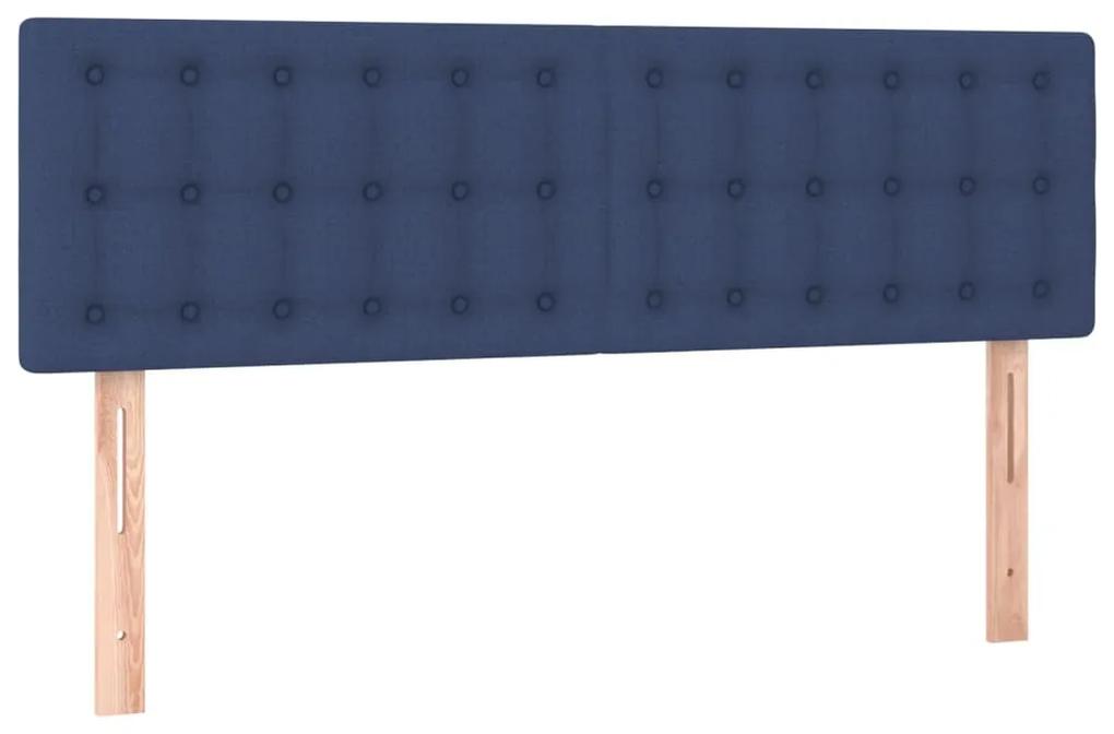 346462 vidaXL Tăblii de pat, 2 buc., albastru, 72x5x78/88 cm, textil