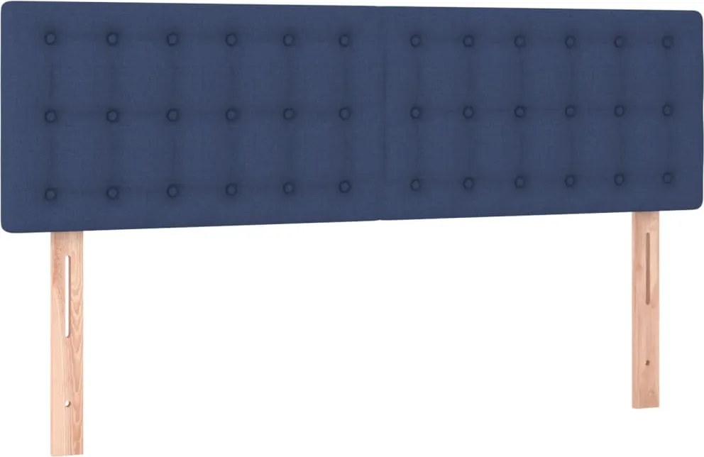 vidaXL Tăblii de pat, albastru, 144x5x78/88 cm, textil