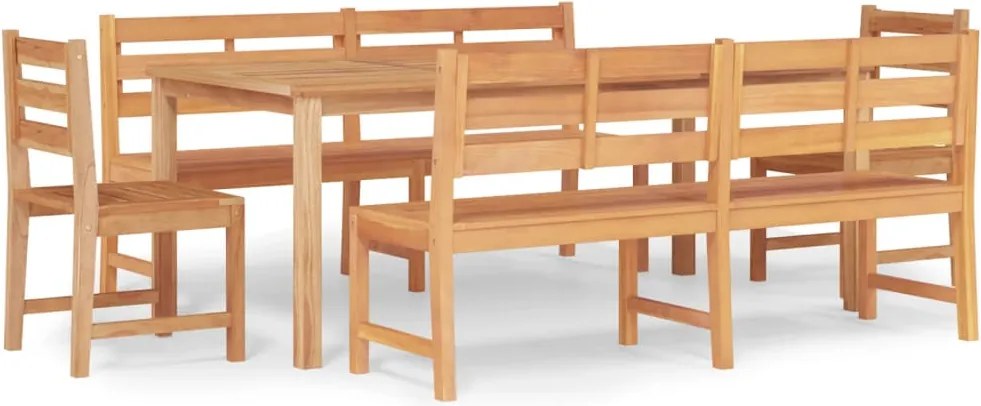 vidaXL Set de sufragerie de grădină, lemn masiv de tec, 5 piese