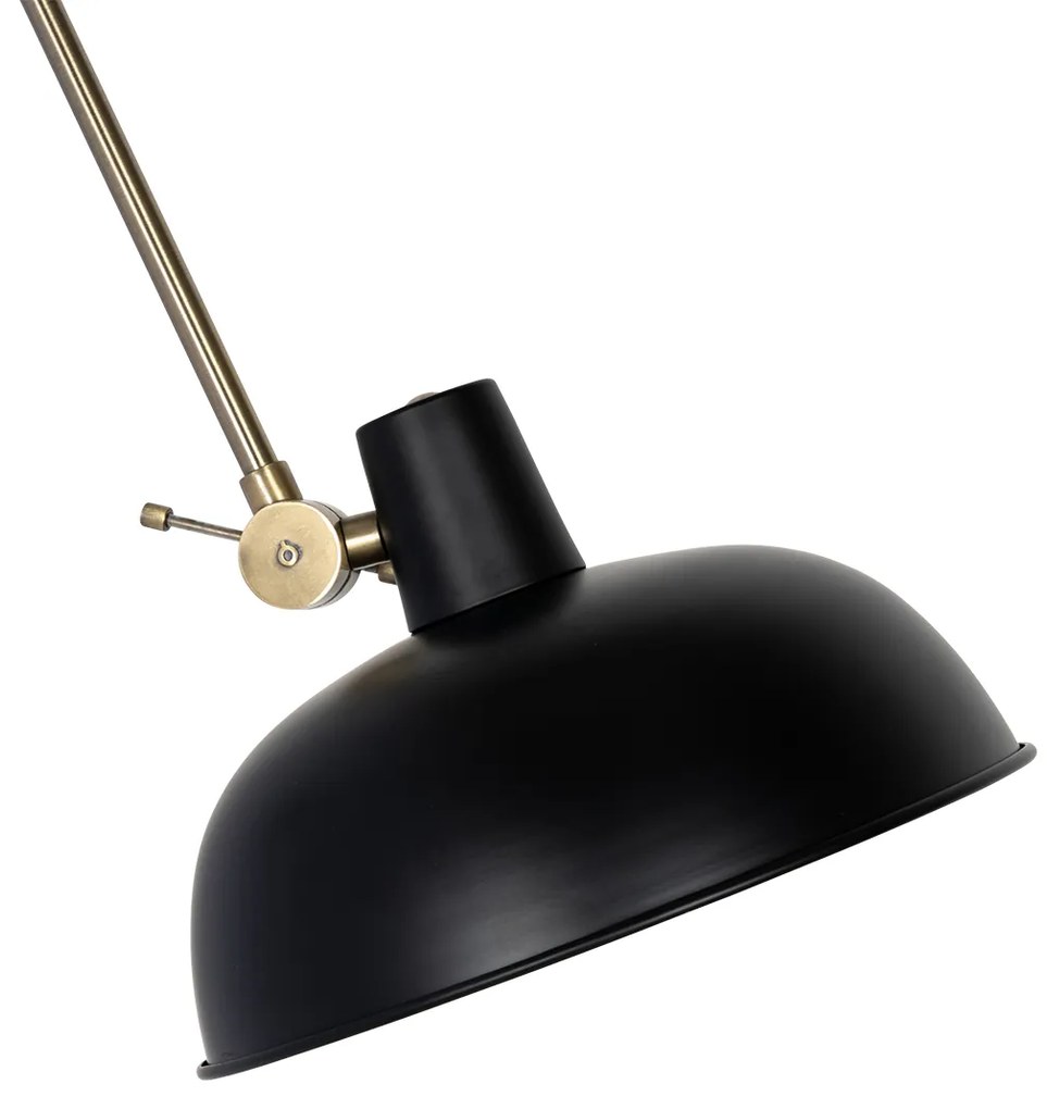 Lampă de perete retro neagră cu bronz - Milou