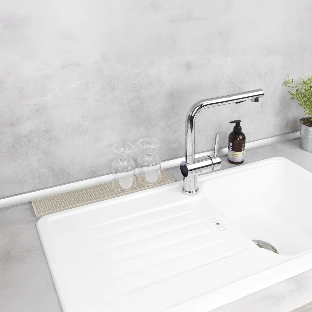 Scurgător de vase bej din plastic 42x8 cm Slim – Wenko