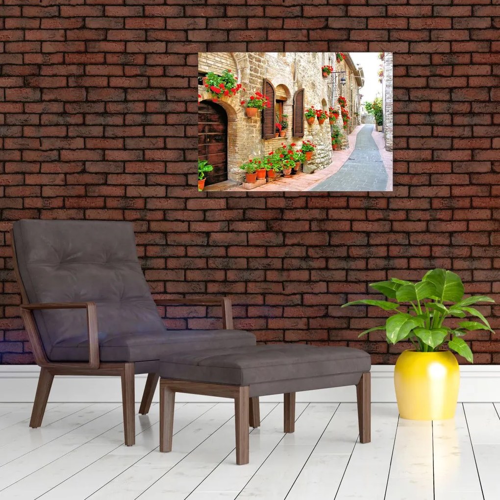 Tablou pe sticlă - Alee pitorească italiană (70x50 cm)
