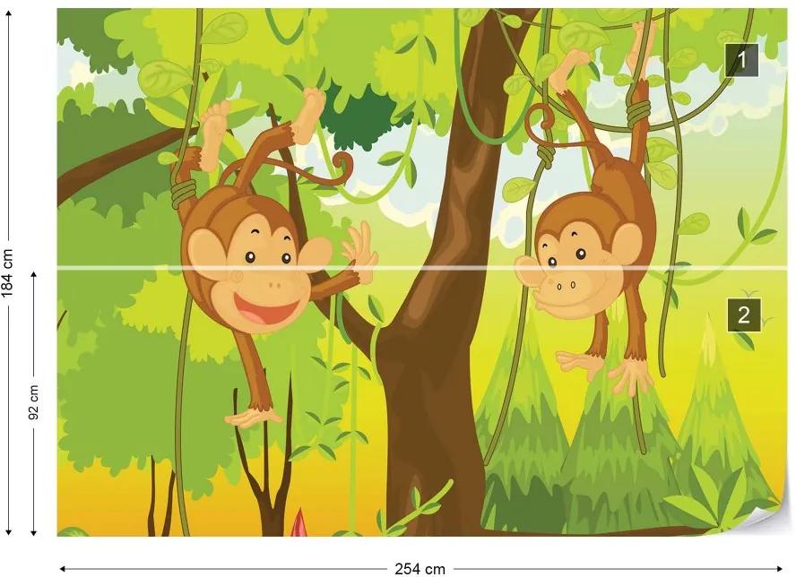Fototapet GLIX - Jungle Monkeys + adeziv GRATUIT Tapet nețesute - 254x184 cm