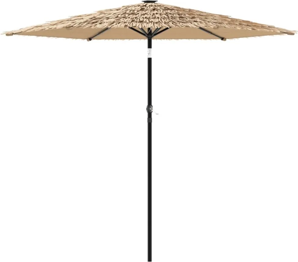 vidaXL Umbrelă soare de grădină cu stâlp din oțel, maro 268x268x226 cm