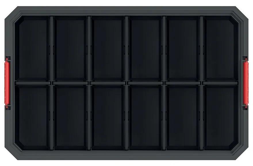 Cutie transport C, 52 x 32,7 x 12,5 cm, compartimentari, negru