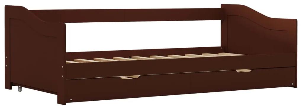 Cadru pat canapea, extensibil, maro, 90 x 200 cm, lemn de pin