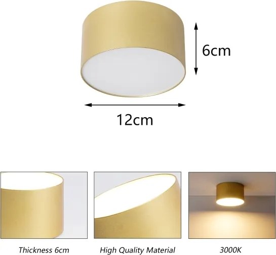 BRILAGI - Plafonieră LED de exterior FORIS LED/14W/230V Ø 12 cm aurie IP4