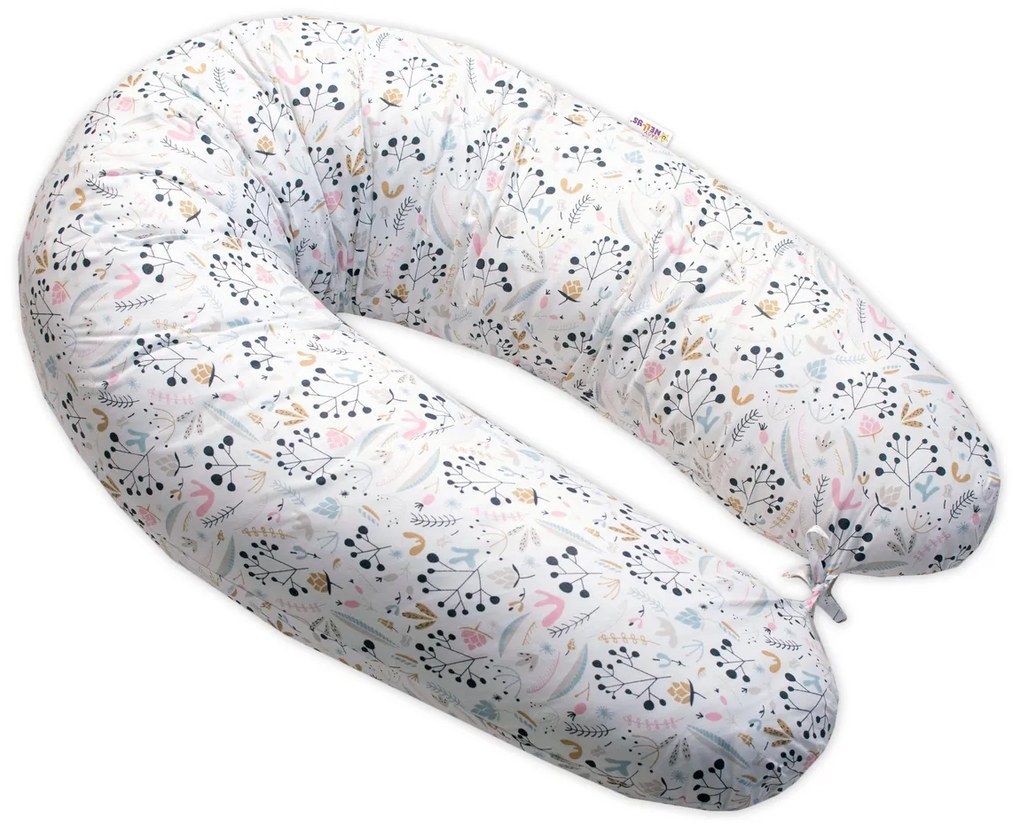 Baby Nellys Perna de alaptare / perna de relaxare, bile PES, Rowan berry, alb
