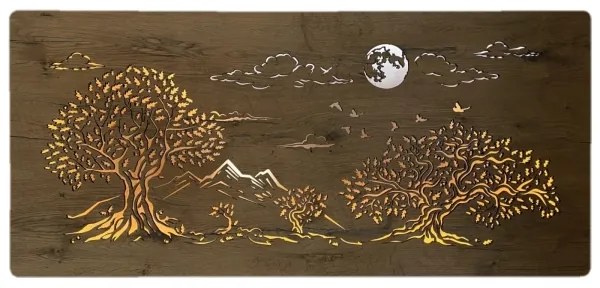 Li-Go 5478/DUB2 - Decorațiune de perete LED reglabilă, 24 W, 230 V, 130 x 60 cm, stejar