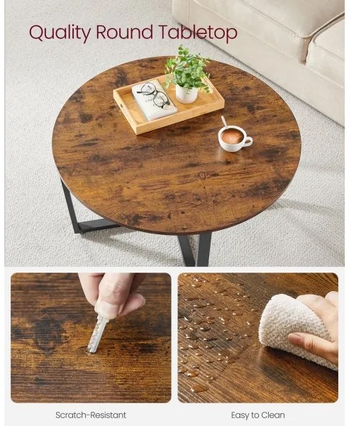 Masă de cafea ELDUR maro/negru