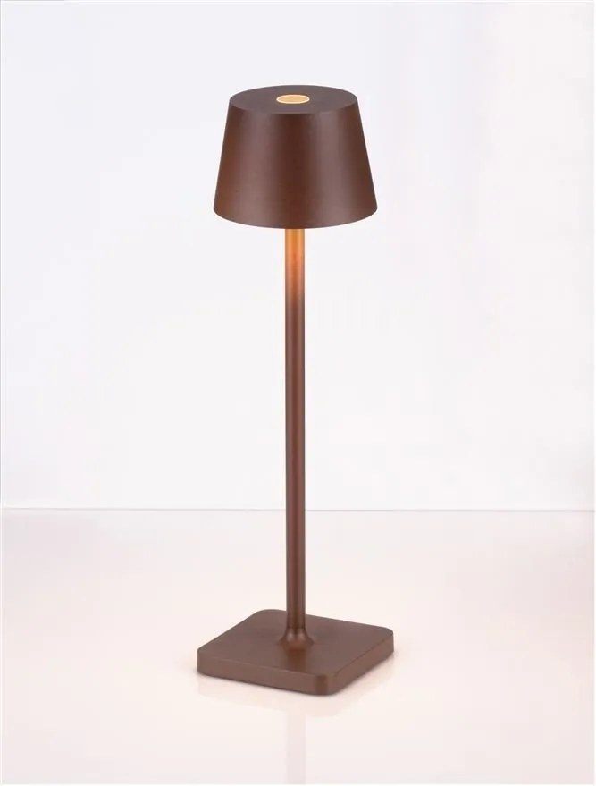 Veioza/Lampa de masa LED portabila exterior IP54 DECK maro