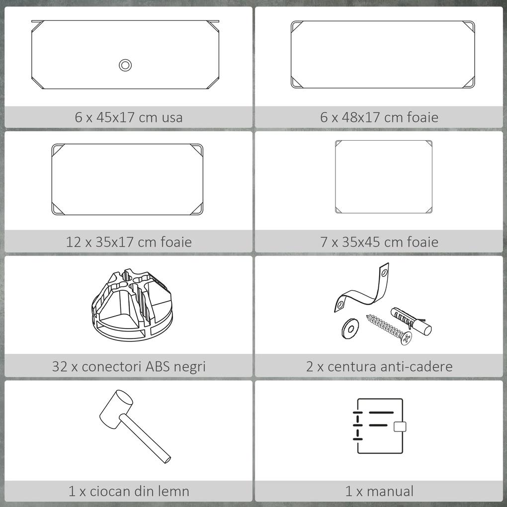 HOMCOM Mobilier Modular pentru Încălțăminte, 6 Cuburi Design Semicristal din PP și ABS, 45x35x17cm, Alb, Soluție Compactă | Aosom Romania