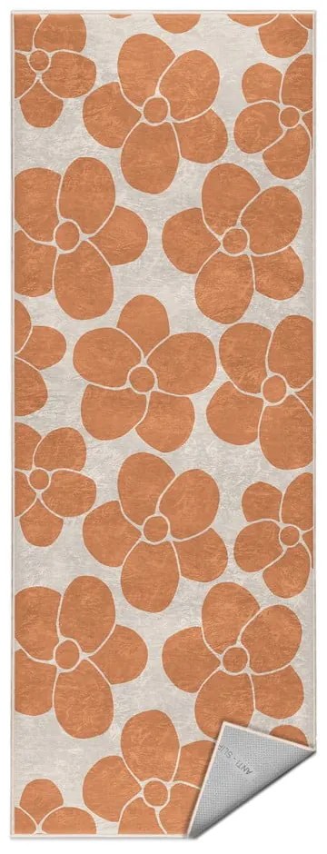Covor tip traversă portocaliu lavabil 60x230 cm Orange Meadow – Mila Home