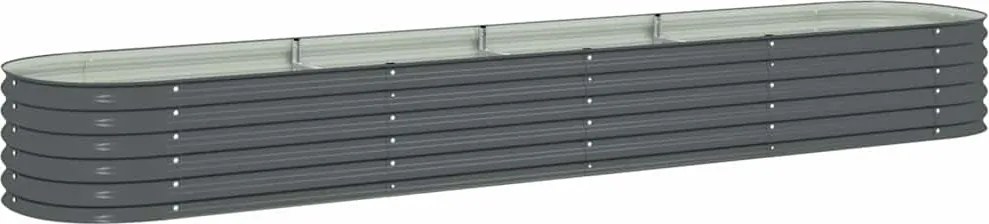 vidaXL Strat înălțat de grădină, gri, 400x80x44 cm, oțel galvanizat