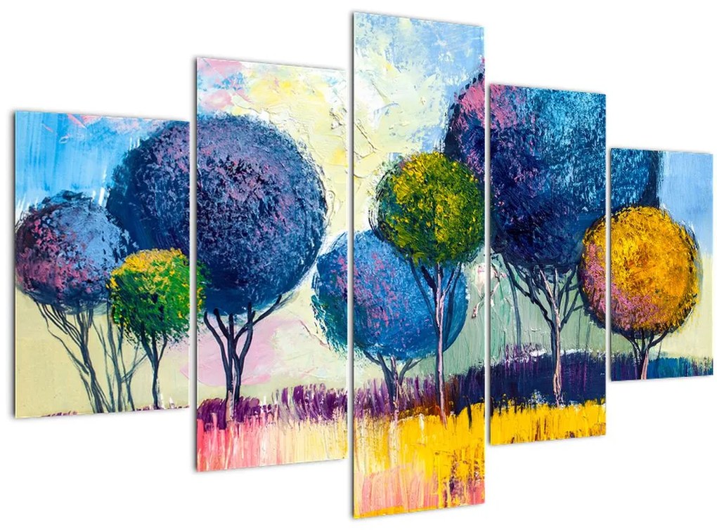 Tablou - Copaci, pictură în ulei (150x105 cm)