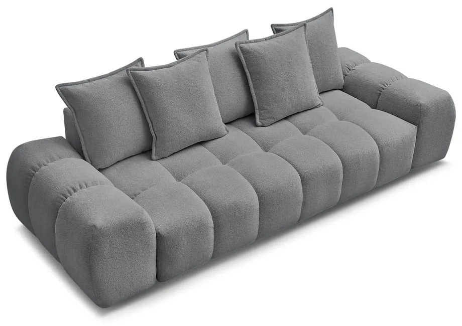 Canapea gri închis extensibilă/cu spațiu de depozitare cu tapițerie din chenille 278 cm Everest – Bobochic Paris