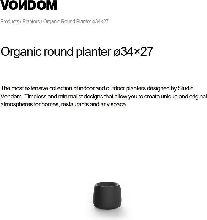 Ghiveci plante design decorativ modern exterior/interior Organic round 34×27cm