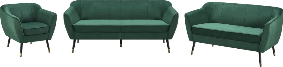 Fotoliu de design, ţesătură Velvet verde/negru/aurie, VIODA