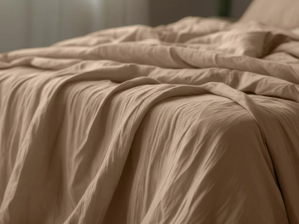 Lenjerie de pat din muselin PURELY maro deschis Dimensiunile lenjeriei: 2 ks 80 x 80 cm | 200 x 200 cm