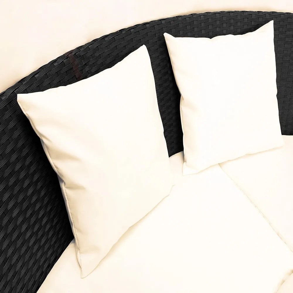 Deuba Pat de gradina din ratan LAZY BIG - negru 230 cm