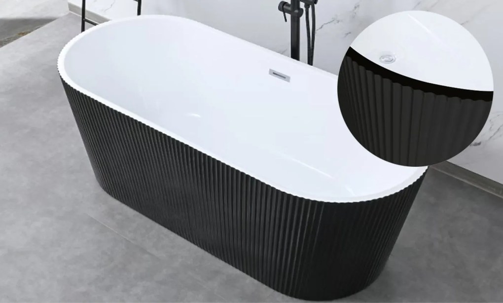 Cada baie freestanding Florenta neagra