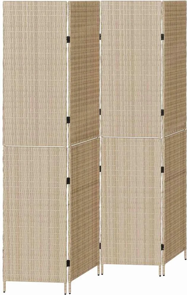 vidaXL Separator de cameră Manual Bej 195 x 180 cm poliratan