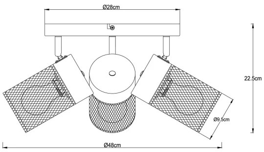 Brilliant - Spot reglabil KAMOLO 3xE27/40W/230V negru