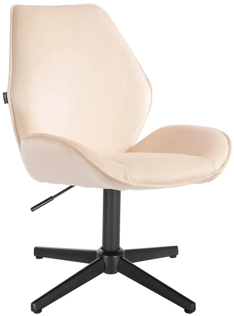 HR350CROSS Scaun Crem din Catifea Bază Neagră