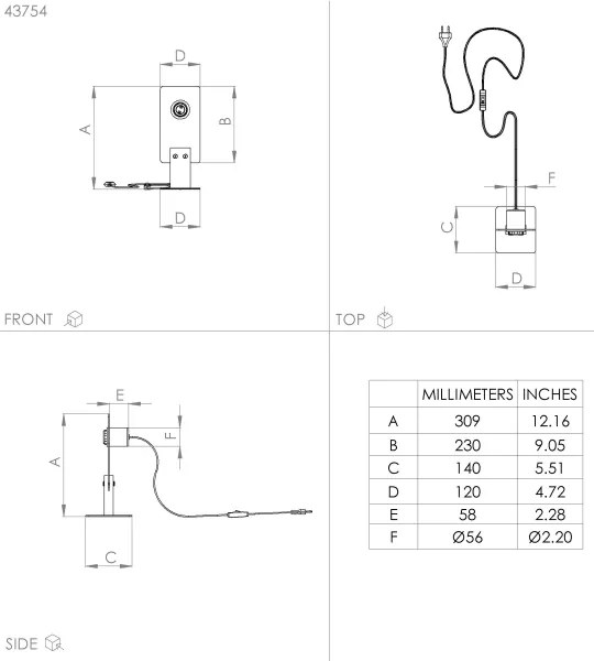 Lampă de masă BRAMERTON 1xE27/40W/230V Eglo 43754