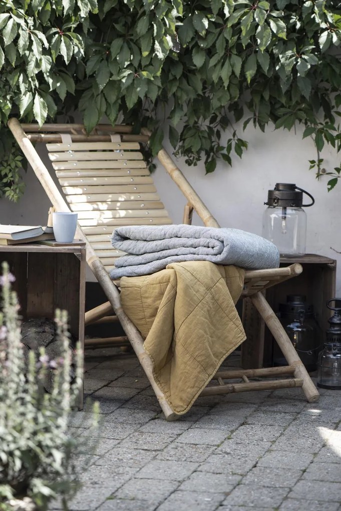 Pilota alba din bumbac cu dungi gri 130x180 cm