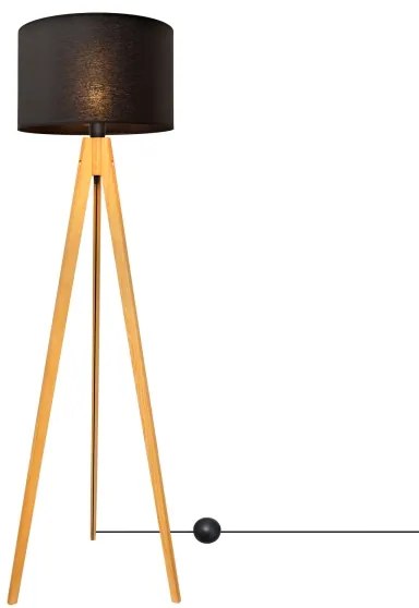 Lampadar ALBA 1xE27/15W/230V negru/stejar